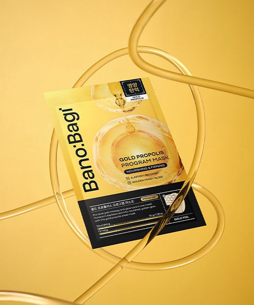Gold Propolis Program Mask — honey glow, gold foil sheet